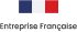 Logo entreprise française avec drapeau bleu, blanc, rouge.